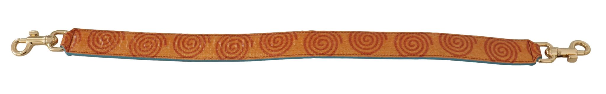 Dolce & Gabbana Orange Leather Swirl Print Bag Shoulder Strap by Dolce & Gabbana