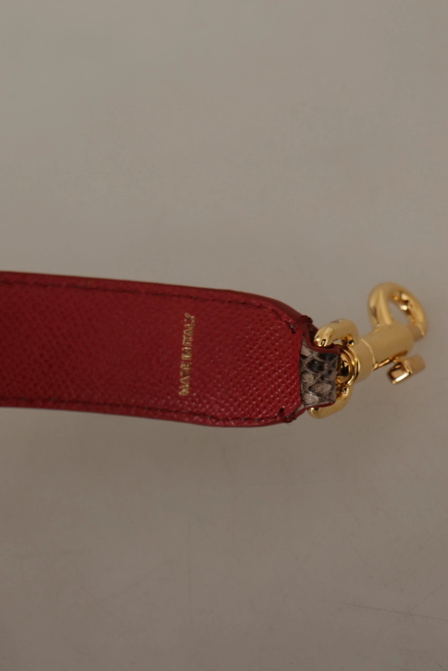 Dolce & Gabbana Brown Python Leather Studded Shoulder Strap by Dolce & Gabbana