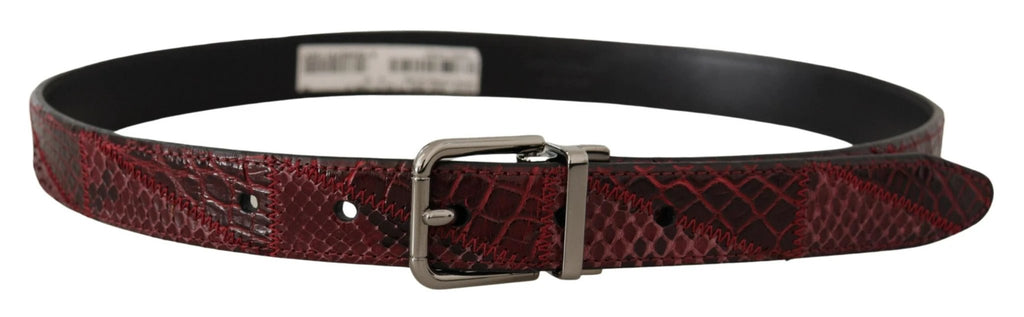 Dolce & Gabbana Red Exotic Leather Metal Logo Buckle Belt by Dolce & Gabbana
