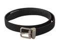 Dolce & Gabbana Black Canvas Leather Silver Tone Metal Buckle Belt by Dolce & Gabbana