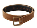 Dolce & Gabbana Brown Velvet Bronze Vintage Logo Metal Buckle Belt by Dolce & Gabbana