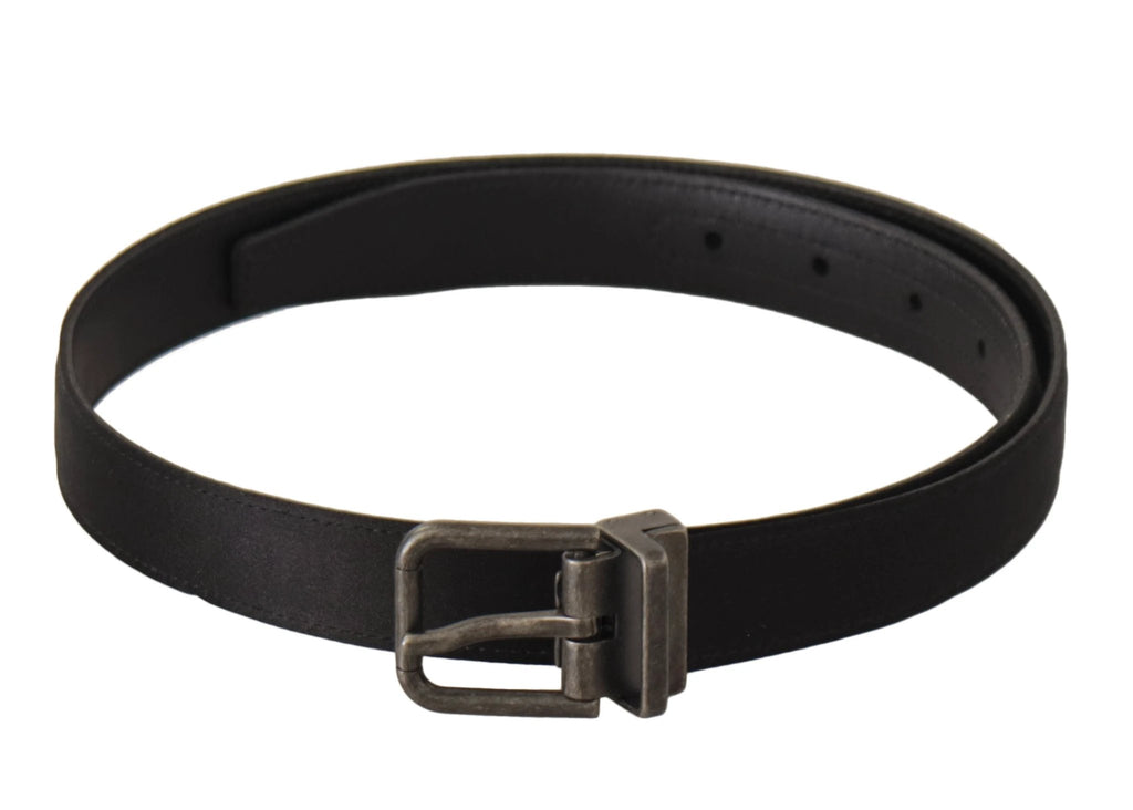 Dolce & Gabbana Black Calfskin Leather Vintage Metal Buckle Belt by Dolce & Gabbana