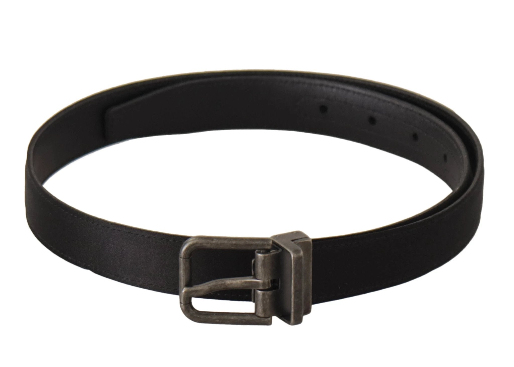 Dolce & Gabbana Black Calfskin Leather Vintage Metal Buckle Belt by Dolce & Gabbana