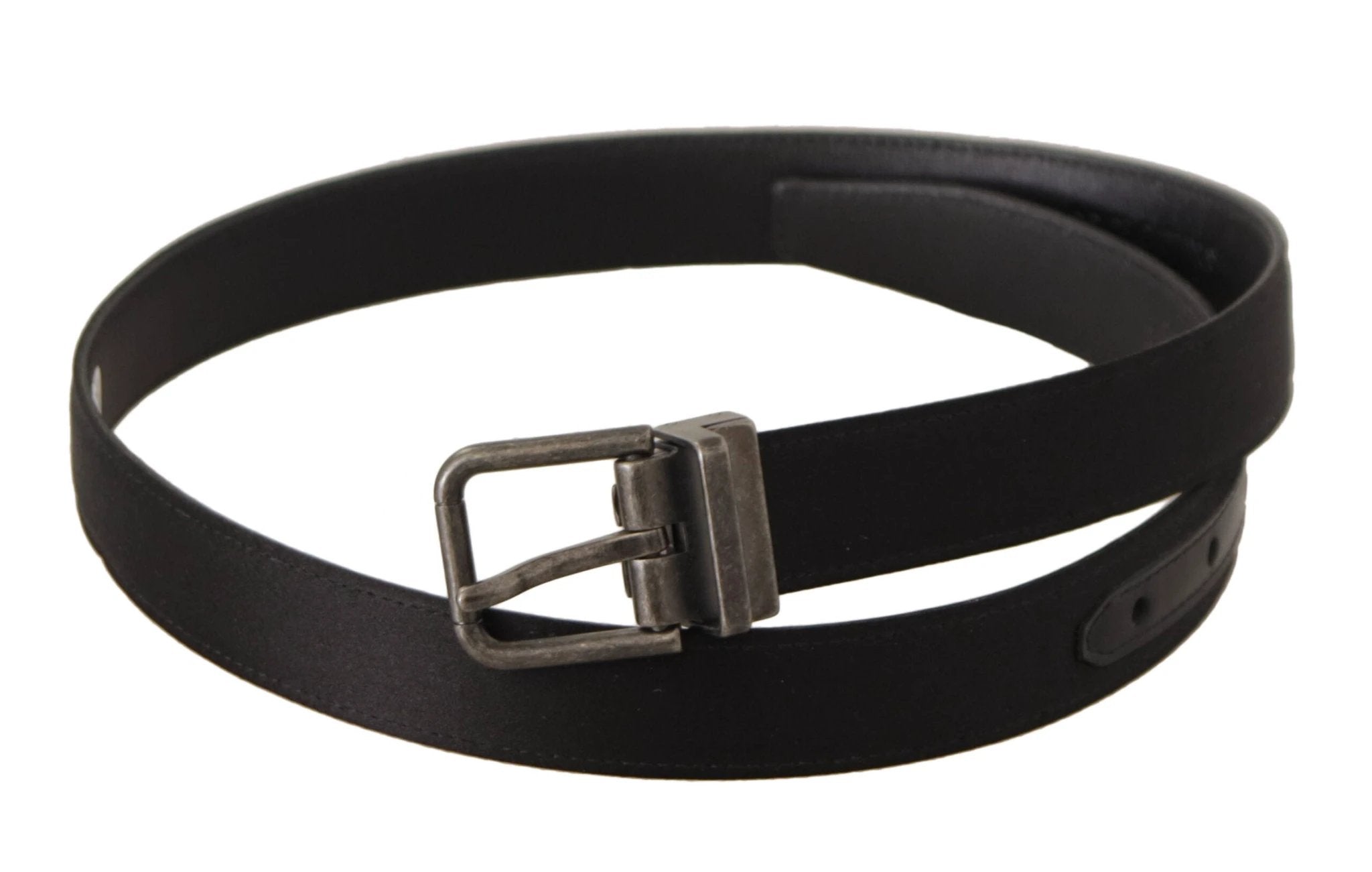 Dolce & Gabbana Black Calfskin Leather Vintage Metal Buckle Belt by Dolce & Gabbana