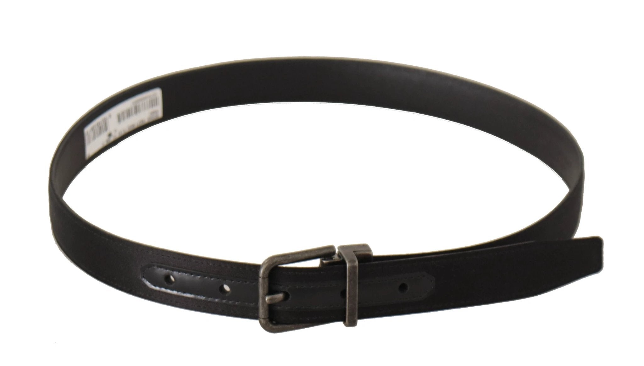 Dolce & Gabbana Black Calfskin Leather Vintage Metal Buckle Belt by Dolce & Gabbana