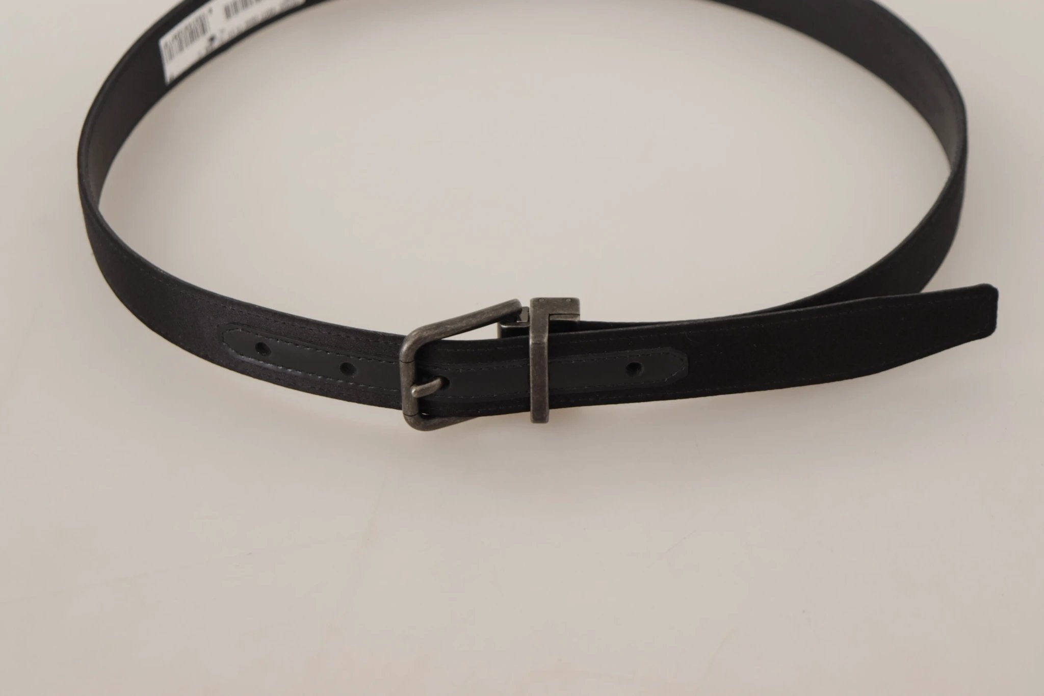 Dolce & Gabbana Black Calfskin Leather Vintage Metal Buckle Belt by Dolce & Gabbana