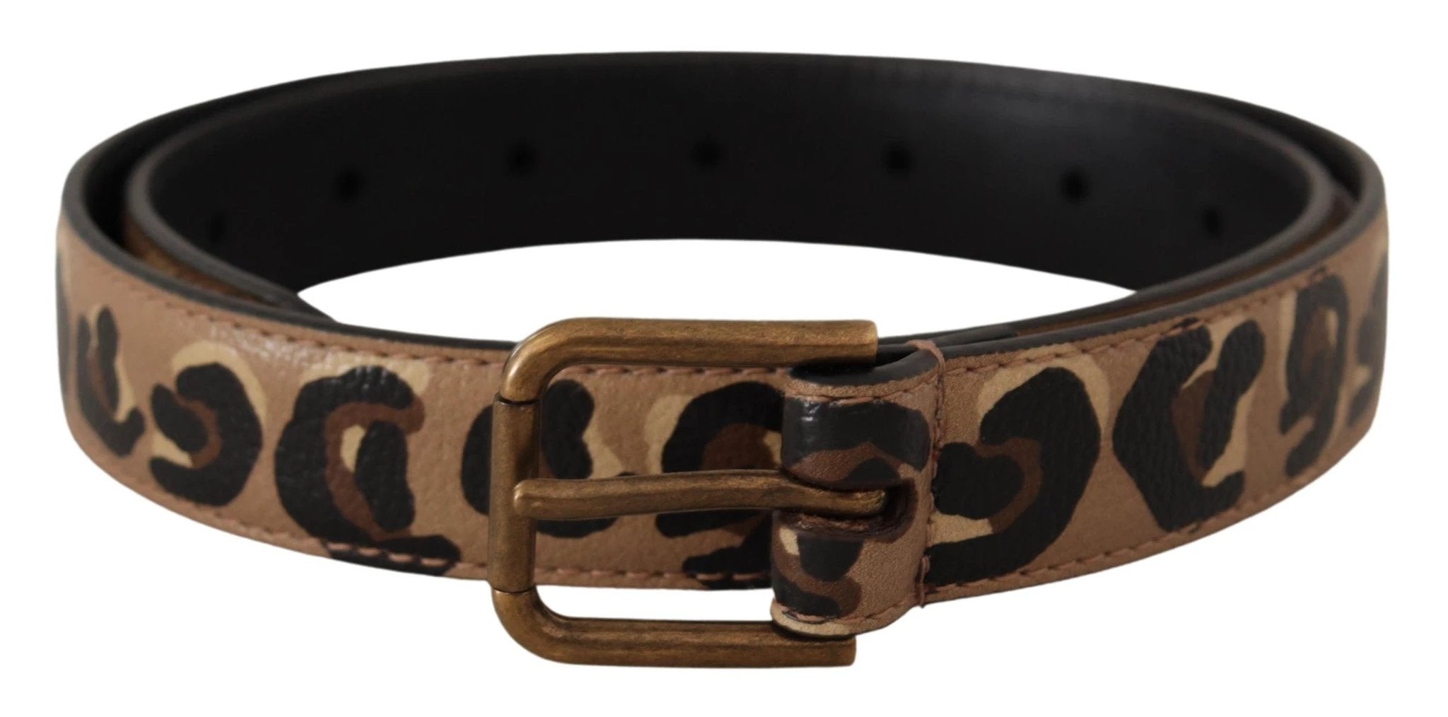 Dolce & Gabbana Brown Leopard Print Vintage Metal Waist Buckle Belt by Dolce & Gabbana
