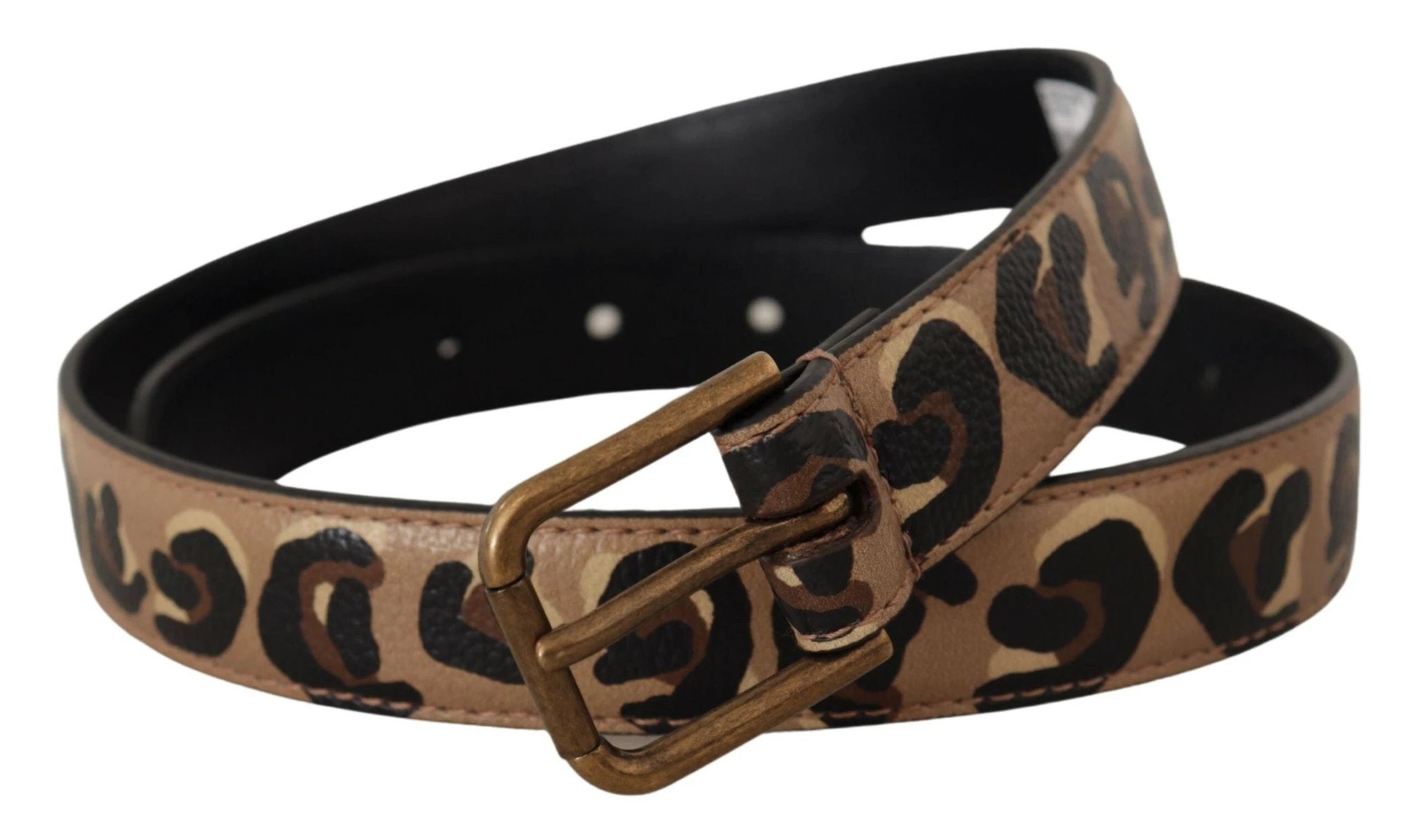 Dolce & Gabbana Brown Leopard Print Vintage Metal Waist Buckle Belt by Dolce & Gabbana