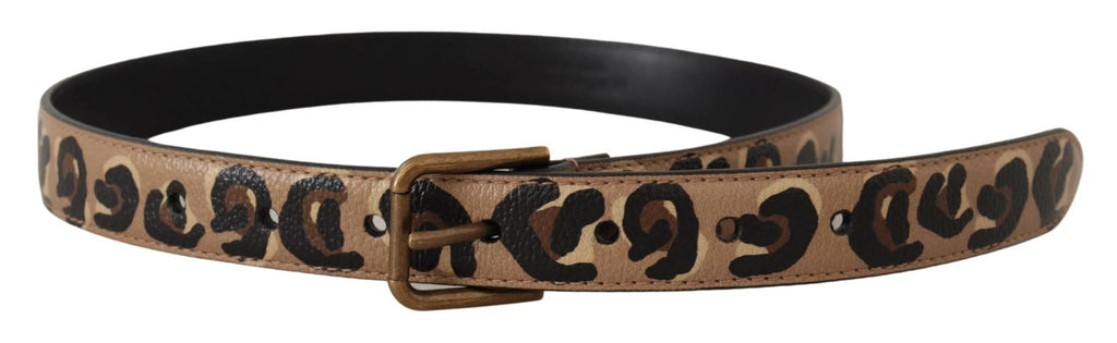 Dolce & Gabbana Brown Leopard Print Vintage Metal Waist Buckle Belt by Dolce & Gabbana