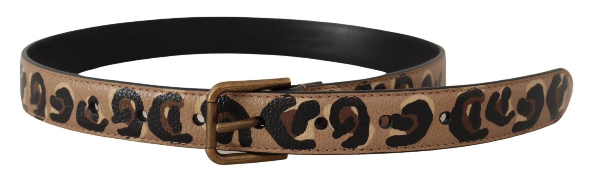 Dolce & Gabbana Brown Leopard Print Vintage Metal Waist Buckle Belt by Dolce & Gabbana