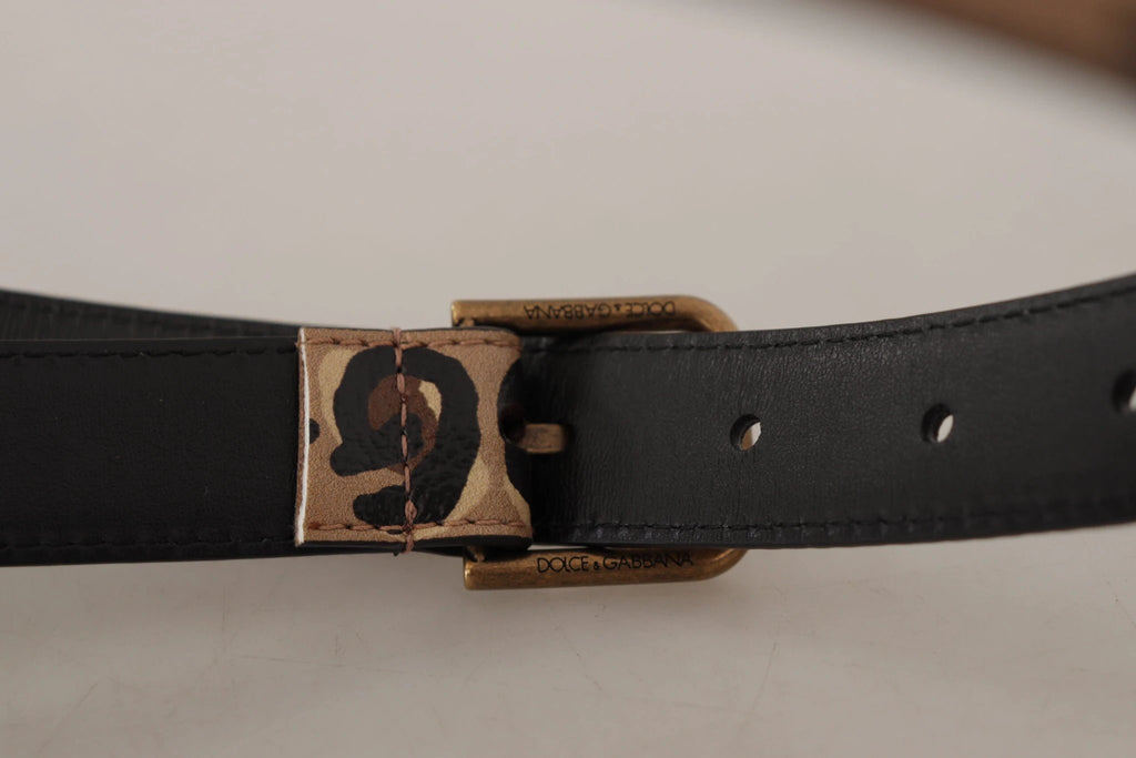 Dolce & Gabbana Brown Leopard Print Vintage Metal Waist Buckle Belt by Dolce & Gabbana