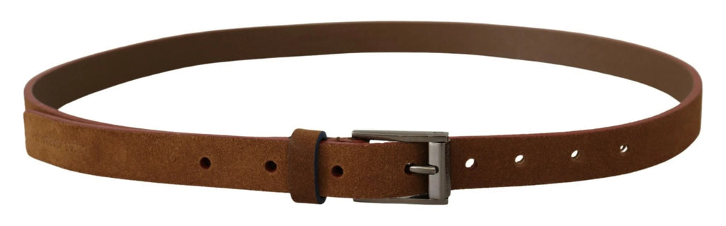 Dolce & Gabbana Brown Logo Engraved Metal Waist Buckle Belt by Dolce & Gabbana