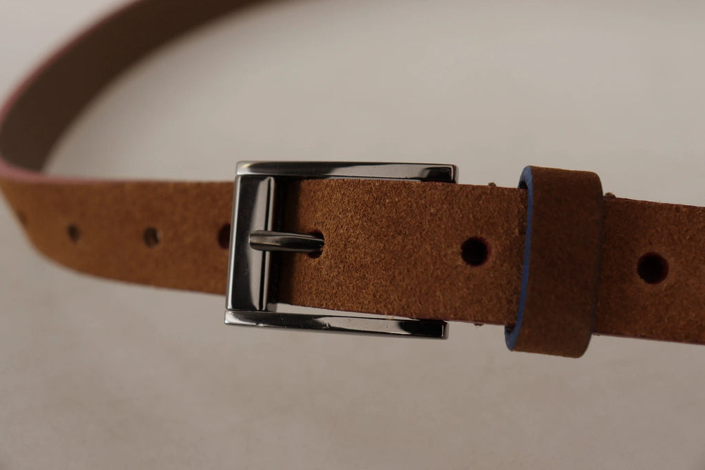 Dolce & Gabbana Brown Logo Engraved Metal Waist Buckle Belt by Dolce & Gabbana