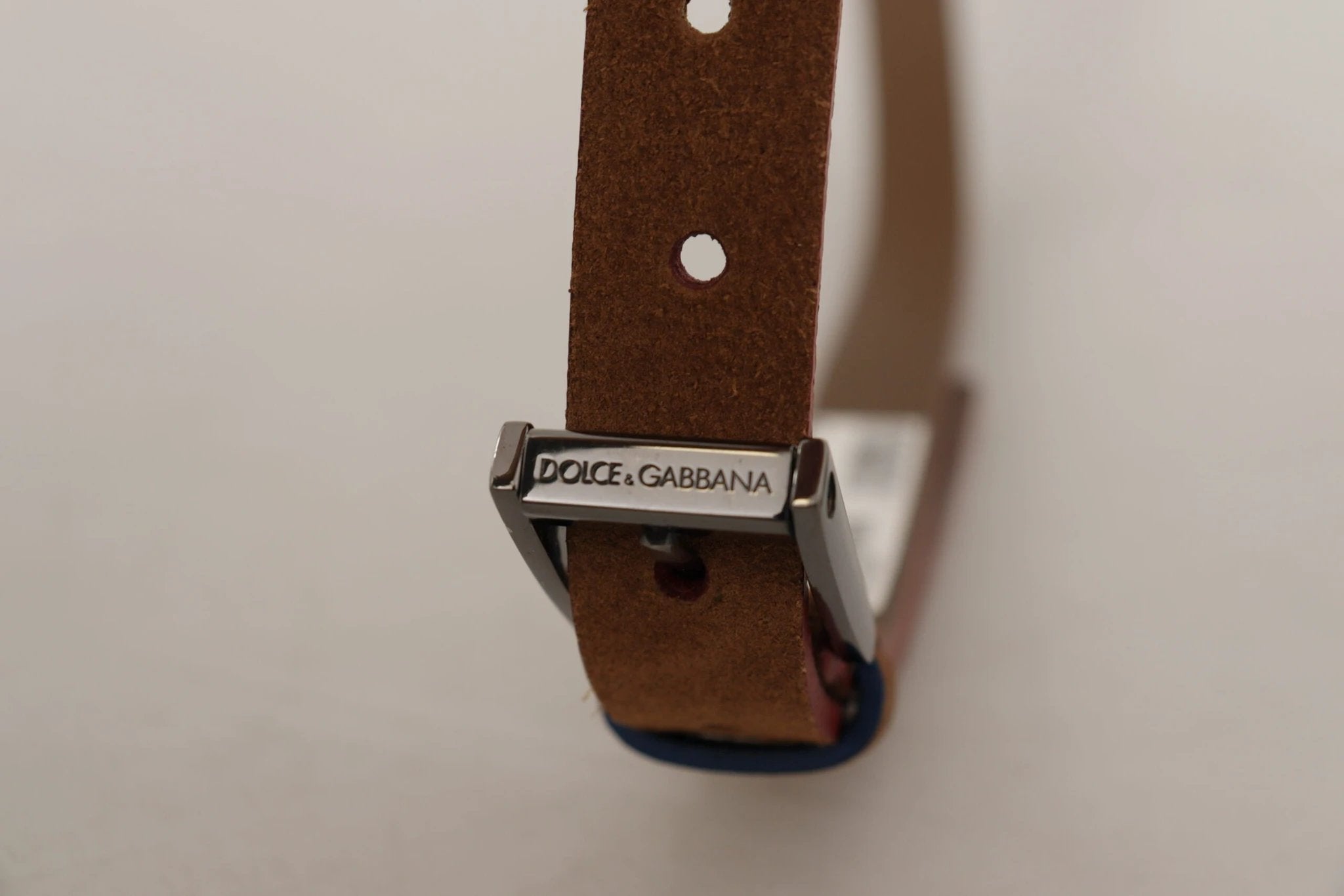 Dolce & Gabbana Brown Logo Engraved Metal Waist Buckle Belt by Dolce & Gabbana