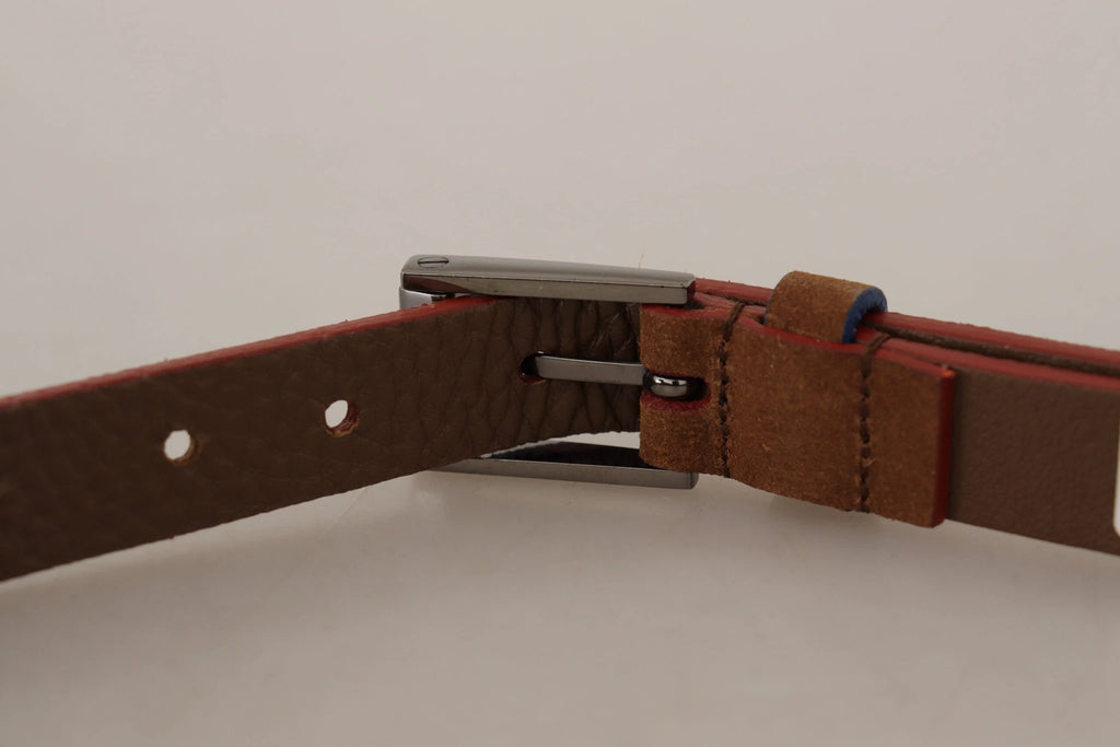 Dolce & Gabbana Brown Logo Engraved Metal Waist Buckle Belt by Dolce & Gabbana
