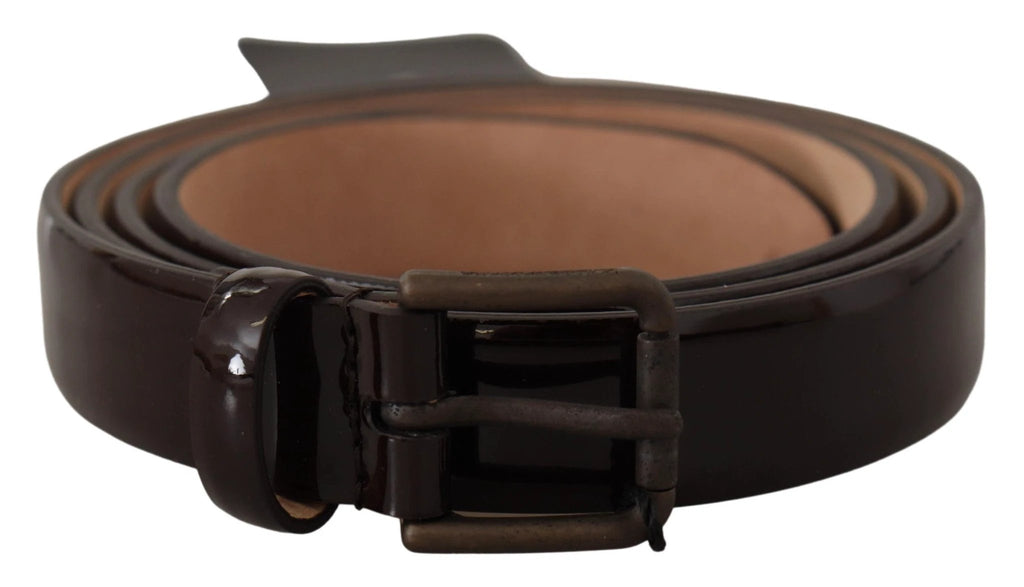 Dolce & Gabbana Black Patent Leather Logo Metal Waist Buckle Belt by Dolce & Gabbana