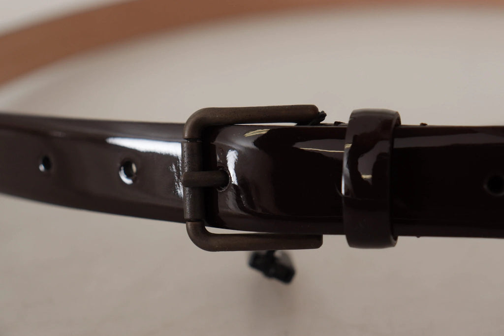 Dolce & Gabbana Black Patent Leather Logo Metal Waist Buckle Belt by Dolce & Gabbana