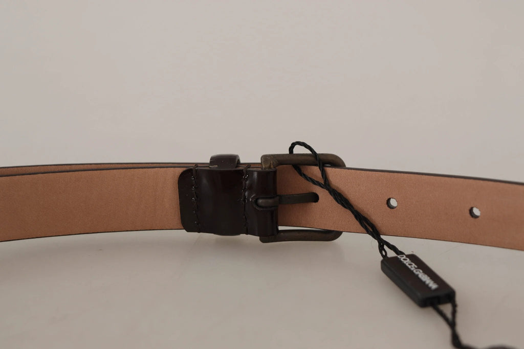 Dolce & Gabbana Black Patent Leather Logo Metal Waist Buckle Belt by Dolce & Gabbana