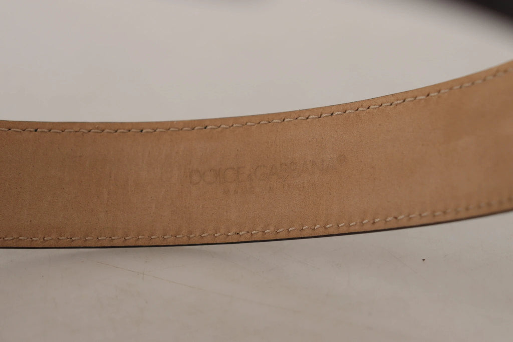 Dolce & Gabbana Black Solid Leather Classic Gold Waist Buckle Belt by Dolce & Gabbana