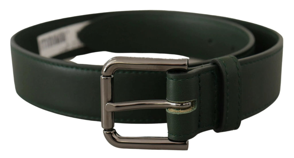 Dolce & Gabbana Army Green Leather Logo Metal Waist Buckle Belt by Dolce & Gabbana