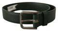 Dolce & Gabbana Army Green Leather Logo Metal Waist Buckle Belt by Dolce & Gabbana