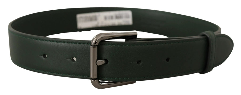 Dolce & Gabbana Army Green Leather Logo Metal Waist Buckle Belt by Dolce & Gabbana
