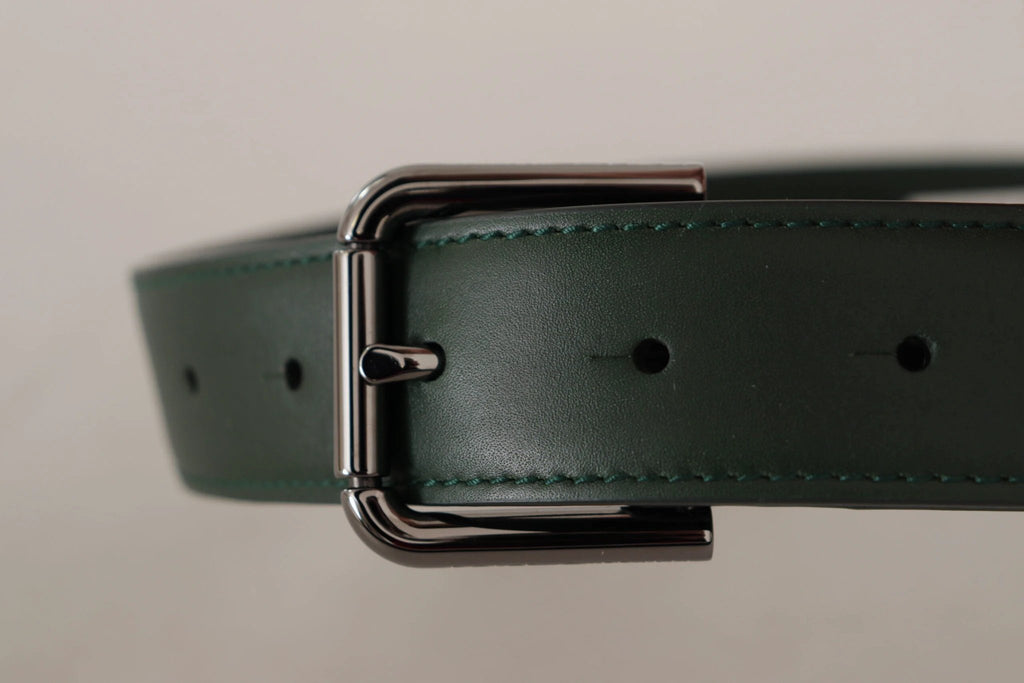 Dolce & Gabbana Army Green Leather Logo Metal Waist Buckle Belt by Dolce & Gabbana