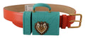 Sac Dolce &amp; Gabbana en cuir orange Devotion Heart Micro, avec écouteurs et ceinture