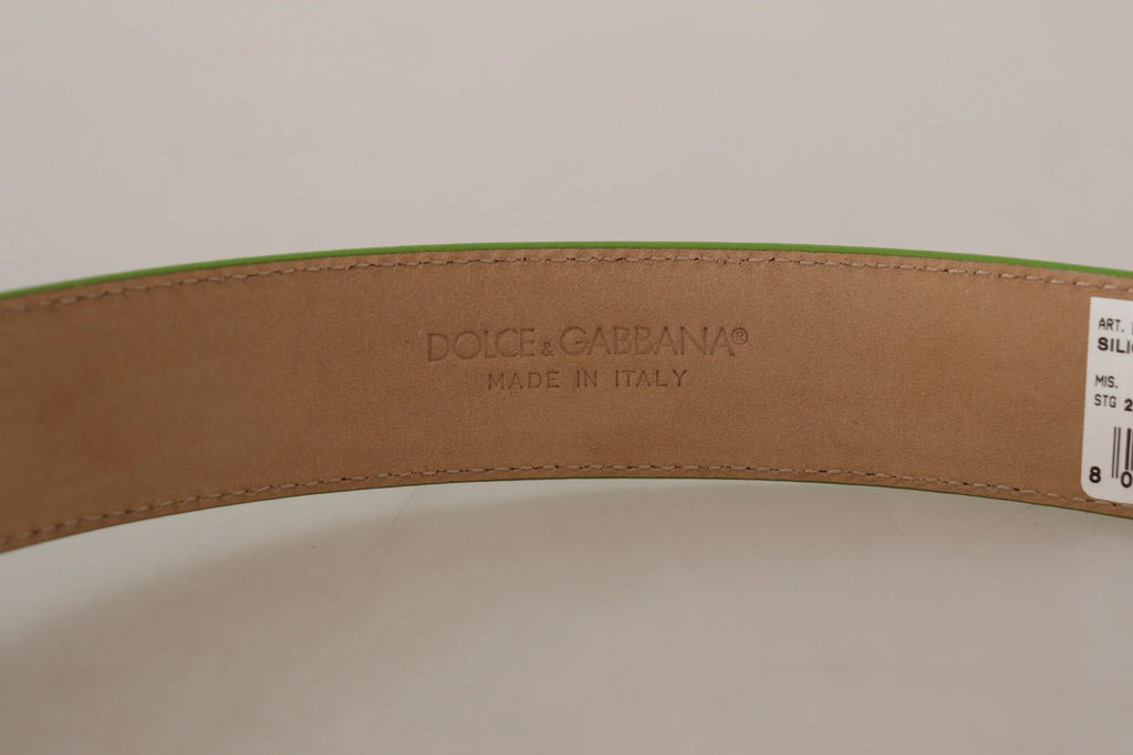 Dolce & Gabbana Green Leather Devotion Heart Micro Bag Headphones Belt by Dolce & Gabbana
