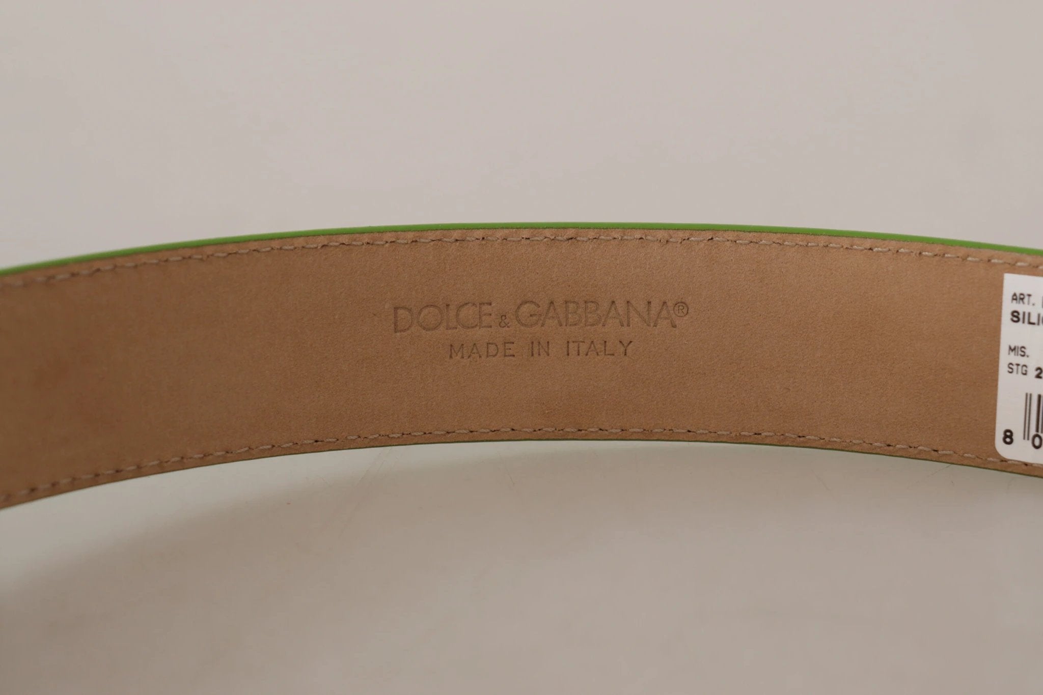 Dolce & Gabbana Green Leather Devotion Heart Micro Bag Headphones Belt by Dolce & Gabbana