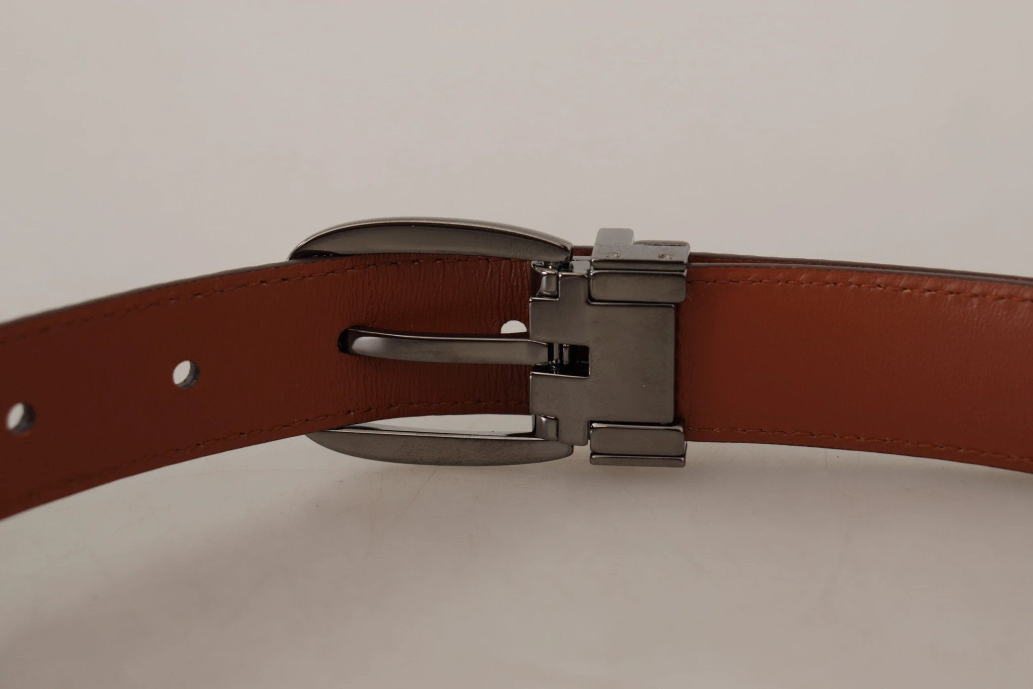 Dolce & Gabbana Brown Leopard Embossed Leather Buckle Belt by Dolce & Gabbana