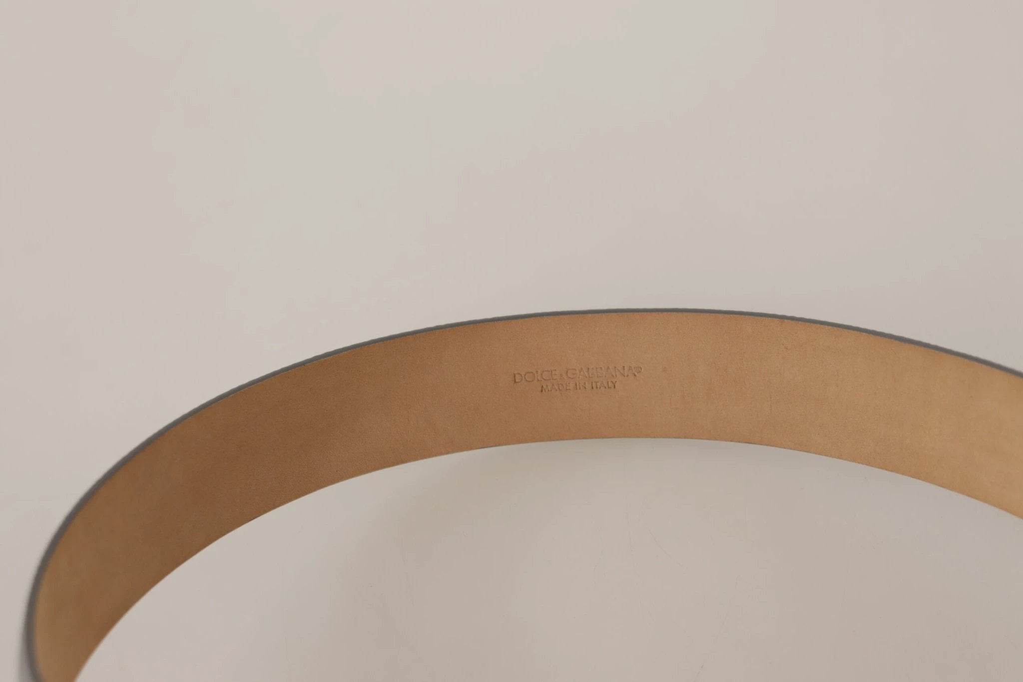 Dolce & Gabbana Metallic Silver Leather Metal Waist Buckle Belt by Dolce & Gabbana