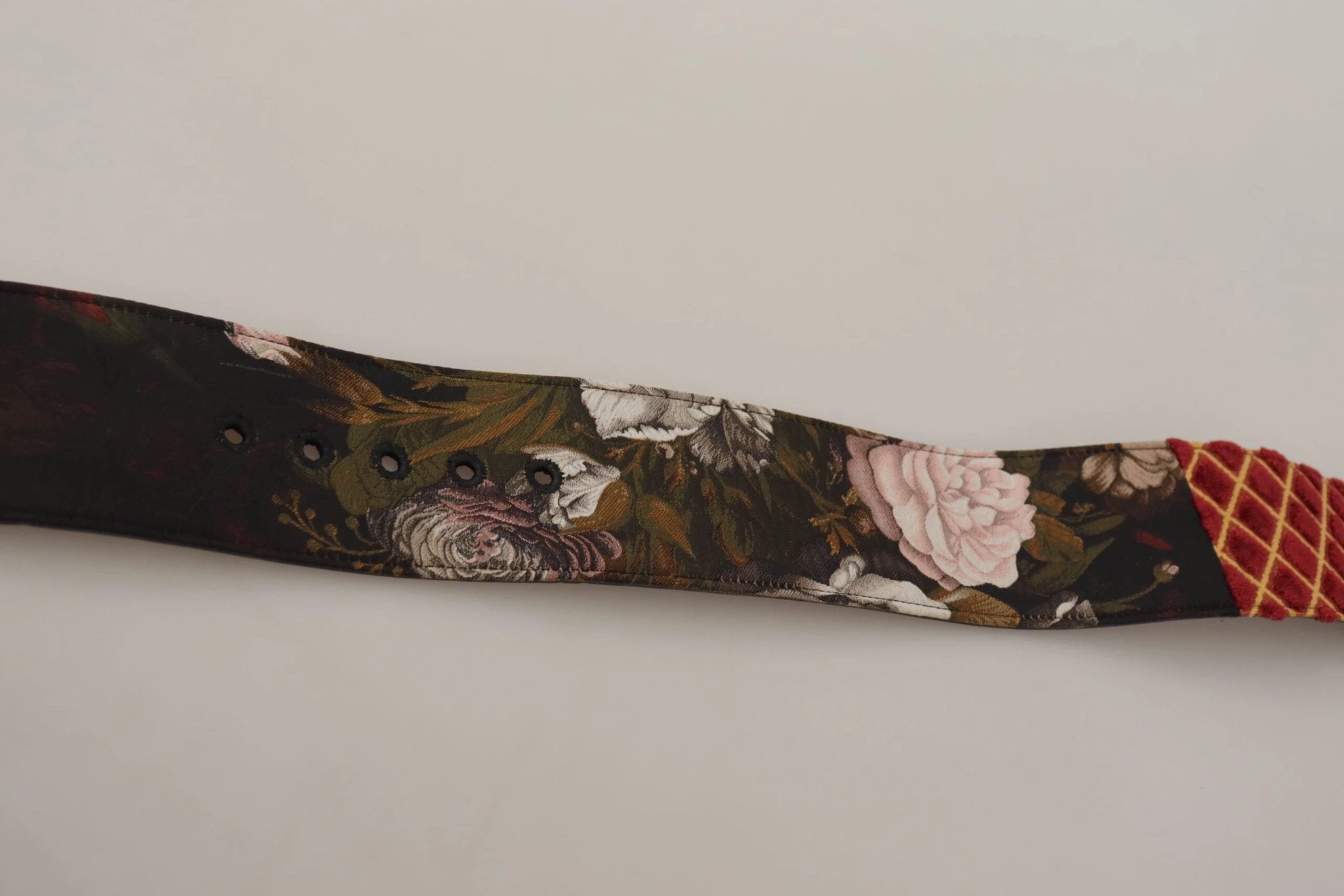 Dolce & Gabbana Multicolor Wide Leather Floral Gold Metal Buckle Belt by Dolce & Gabbana
