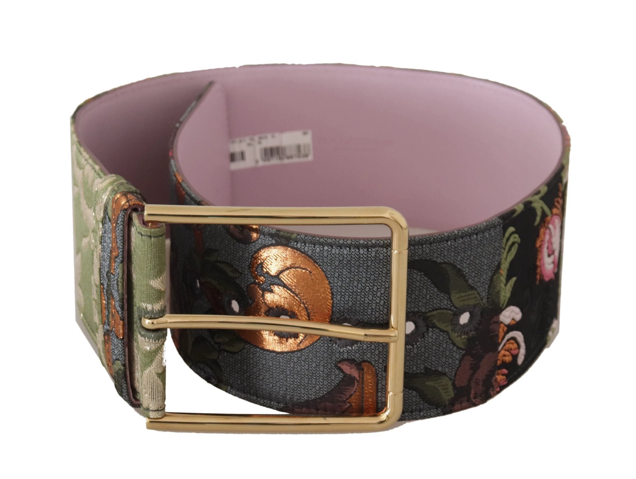 Dolce & Gabbana Multicolor Leather Embroidered Gold Metal Buckle Belt by Dolce & Gabbana