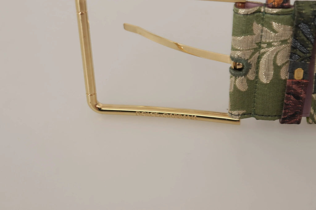 Dolce & Gabbana Multicolor Leather Embroidered Gold Metal Buckle Belt by Dolce & Gabbana