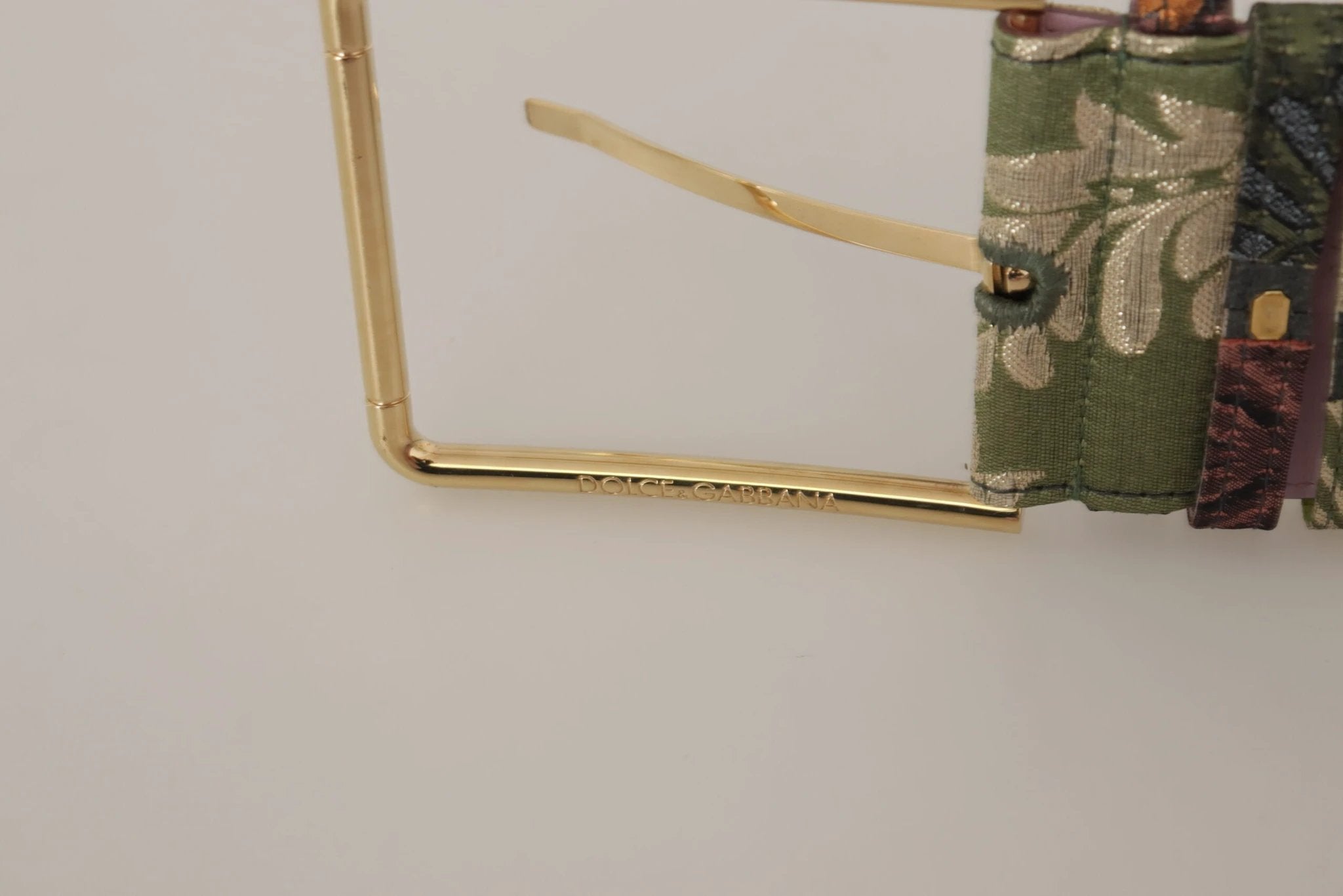 Dolce & Gabbana Multicolor Leather Embroidered Gold Metal Buckle Belt by Dolce & Gabbana