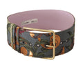 Dolce & Gabbana Multicolor Leather Embroidered Gold Metal Buckle Belt by Dolce & Gabbana