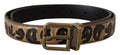Dolce & Gabbana Brown Leather Leopard Print Bronze Metal Buckle Belt by Dolce & Gabbana