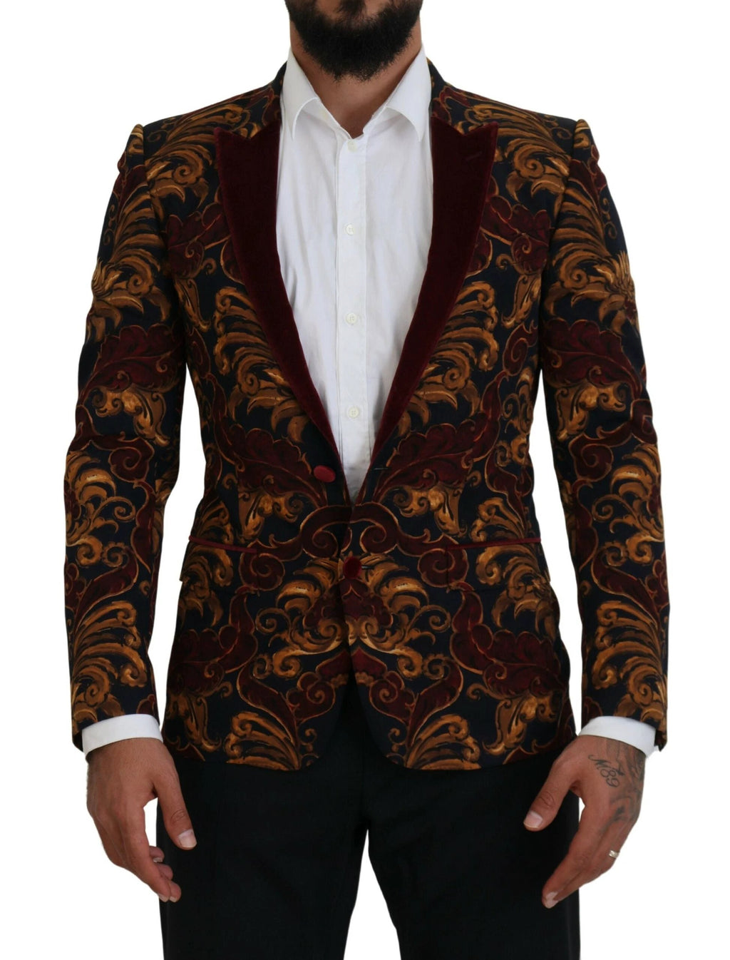 Dolce & Gabbana Multicolor Floral Single Breasted Martini Blazer by Dolce & Gabbana