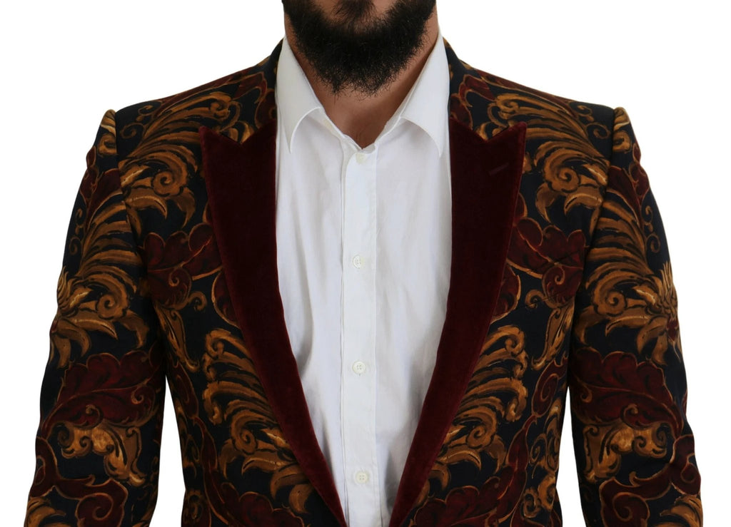Dolce & Gabbana Multicolor Floral Single Breasted Martini Blazer by Dolce & Gabbana
