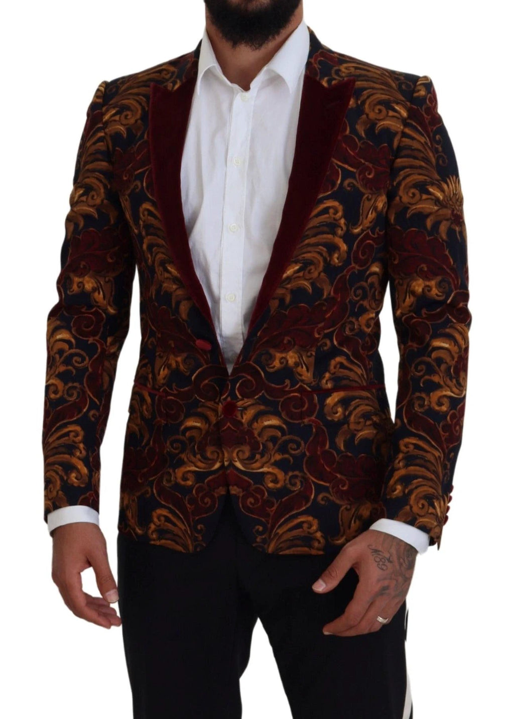 Dolce & Gabbana Multicolor Floral Single Breasted Martini Blazer by Dolce & Gabbana