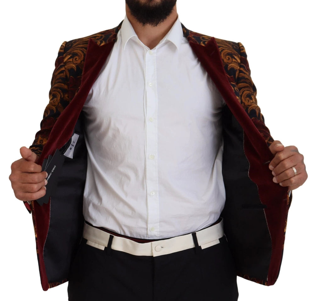 Dolce & Gabbana Multicolor Floral Single Breasted Martini Blazer by Dolce & Gabbana