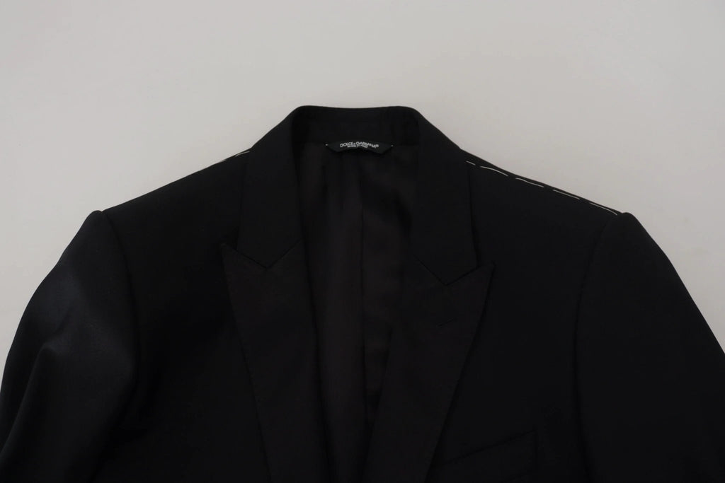 Dolce & Gabbana Black Slim Fit Formal Martini Blazer by Dolce & Gabbana