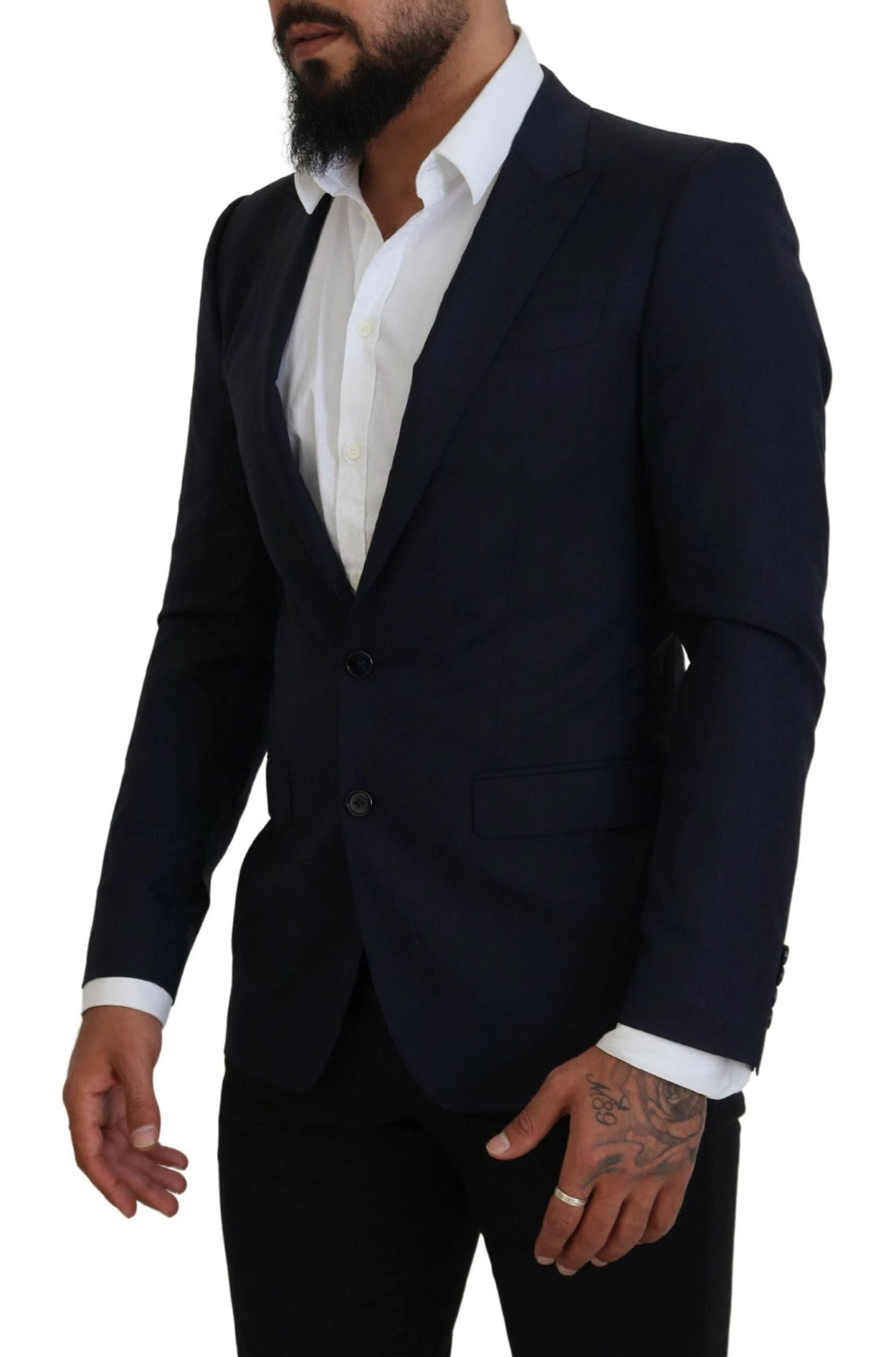 Dolce & Gabbana Blue Wool Slim Fit Formal Coat Blazer by Dolce & Gabbana