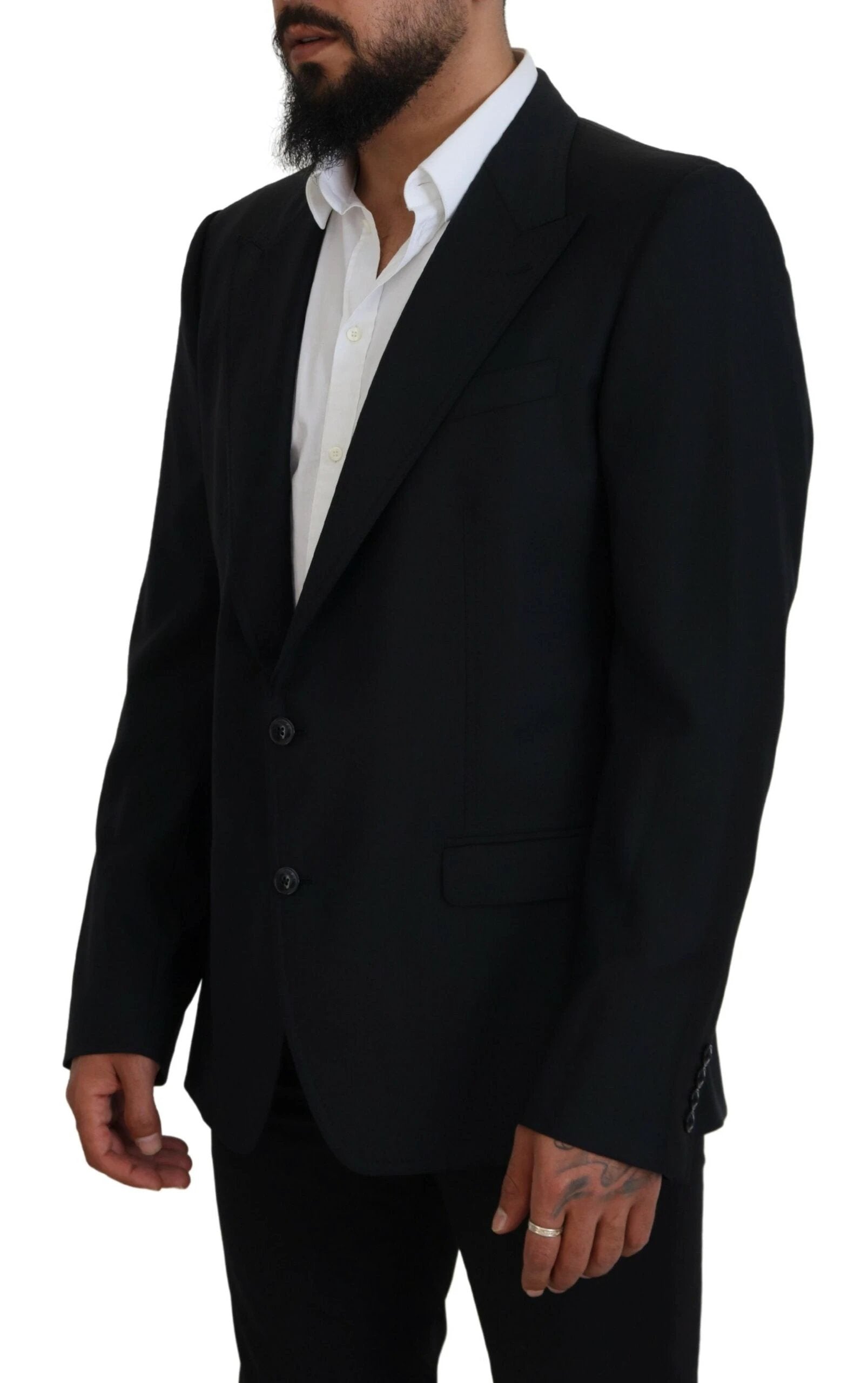 Dolce & Gabbana Dark Blue Wool Formal Sicilia Blazer by Dolce & Gabbana