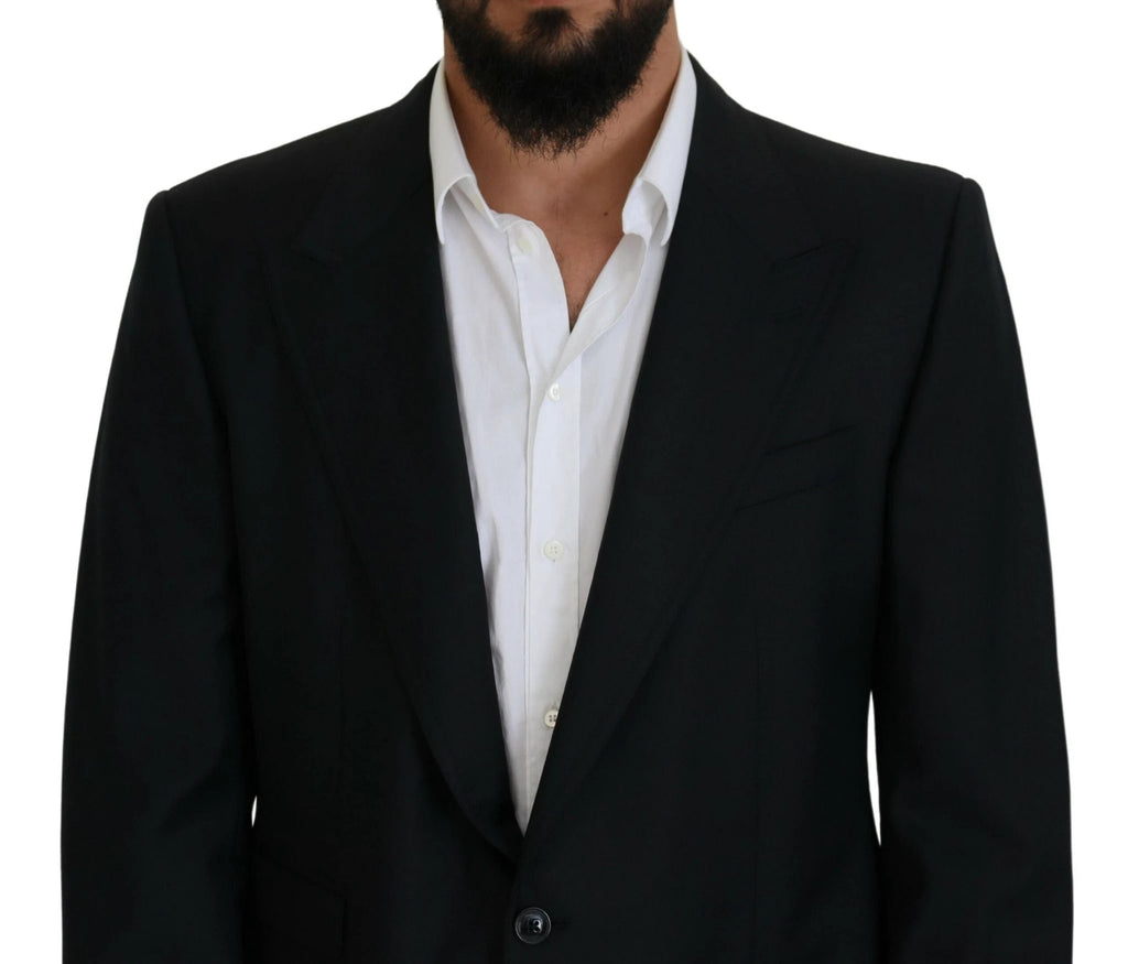 Dolce & Gabbana Dark Blue Wool Formal Sicilia Blazer by Dolce & Gabbana