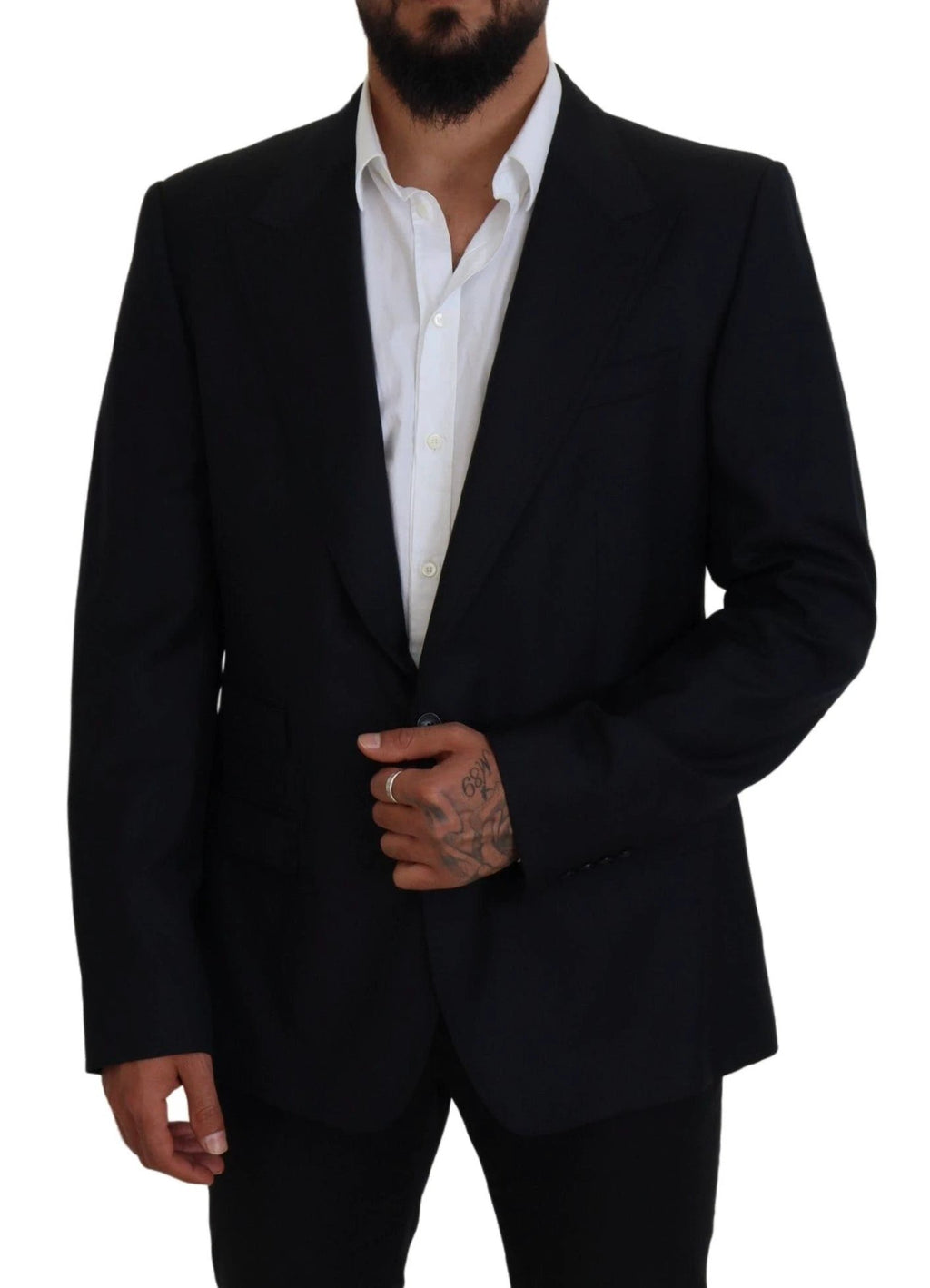 Dolce & Gabbana Dark Blue Wool Formal Sicilia Blazer by Dolce & Gabbana
