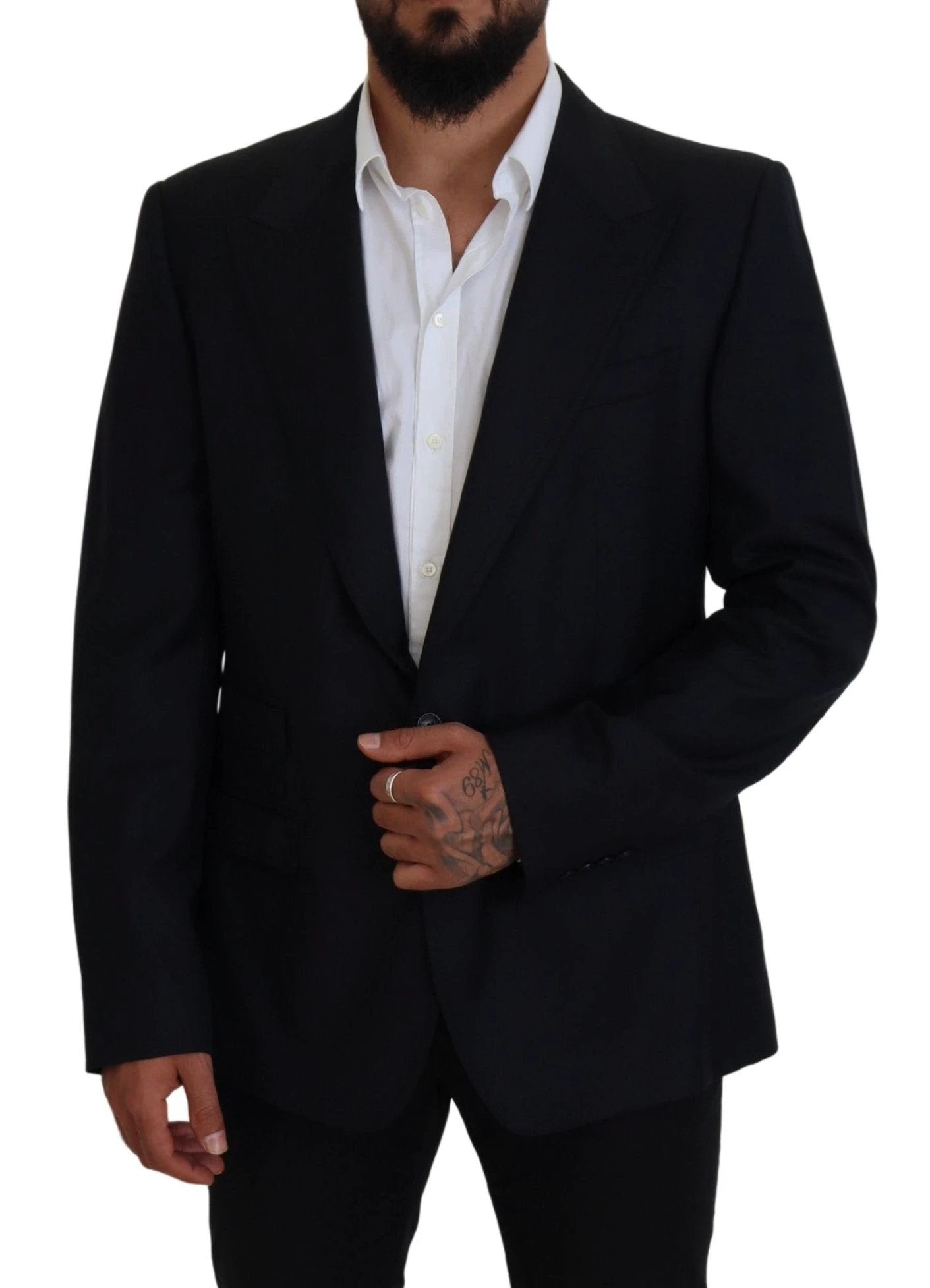 Dolce & Gabbana Dark Blue Wool Formal Sicilia Blazer by Dolce & Gabbana