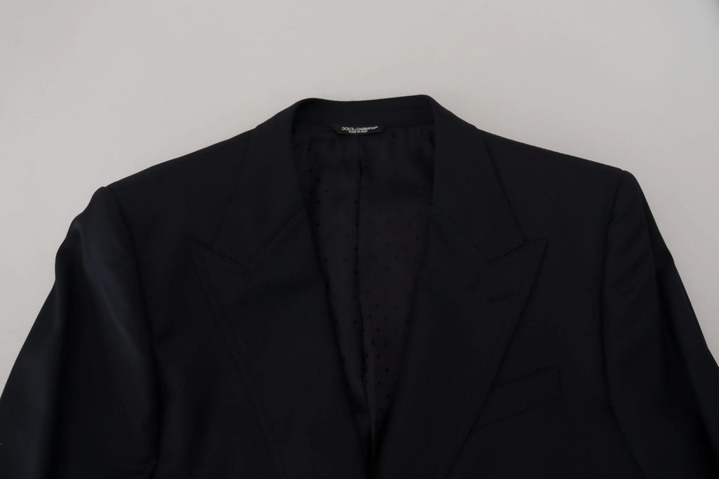Dolce & Gabbana Dark Blue Wool Formal Sicilia Blazer by Dolce & Gabbana