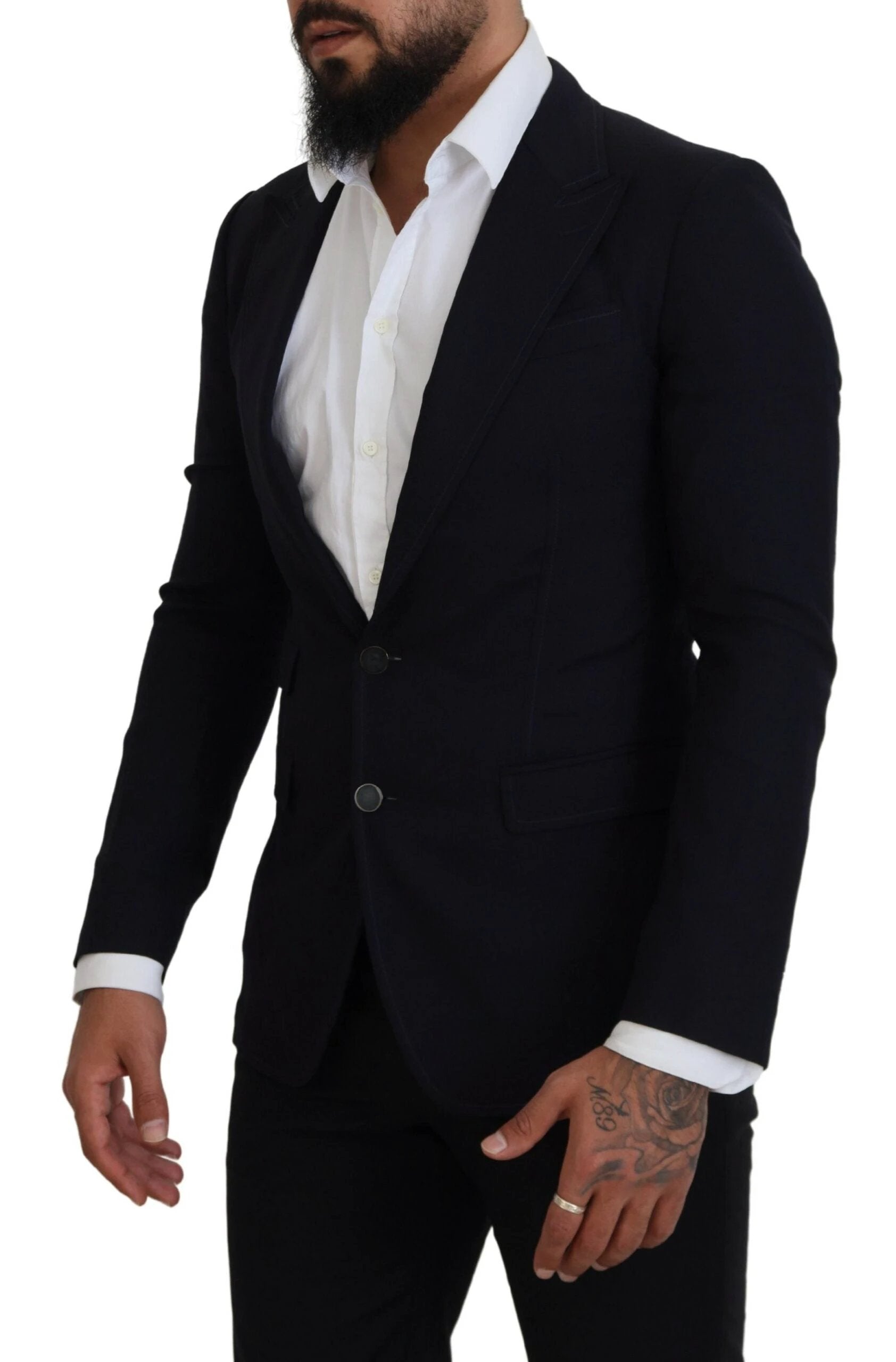 Dolce & Gabbana Blue Wool Formal Taormina Blazer by Dolce & Gabbana